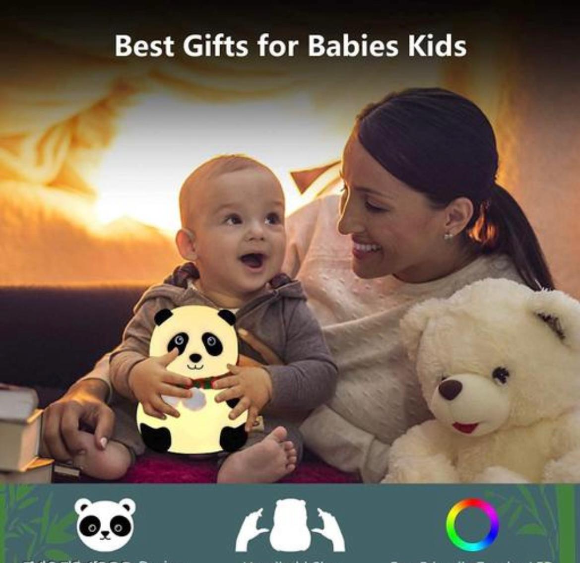 Panda Night Lamp – 7 Color Changing Silicone LED Light for Kids Bedroom