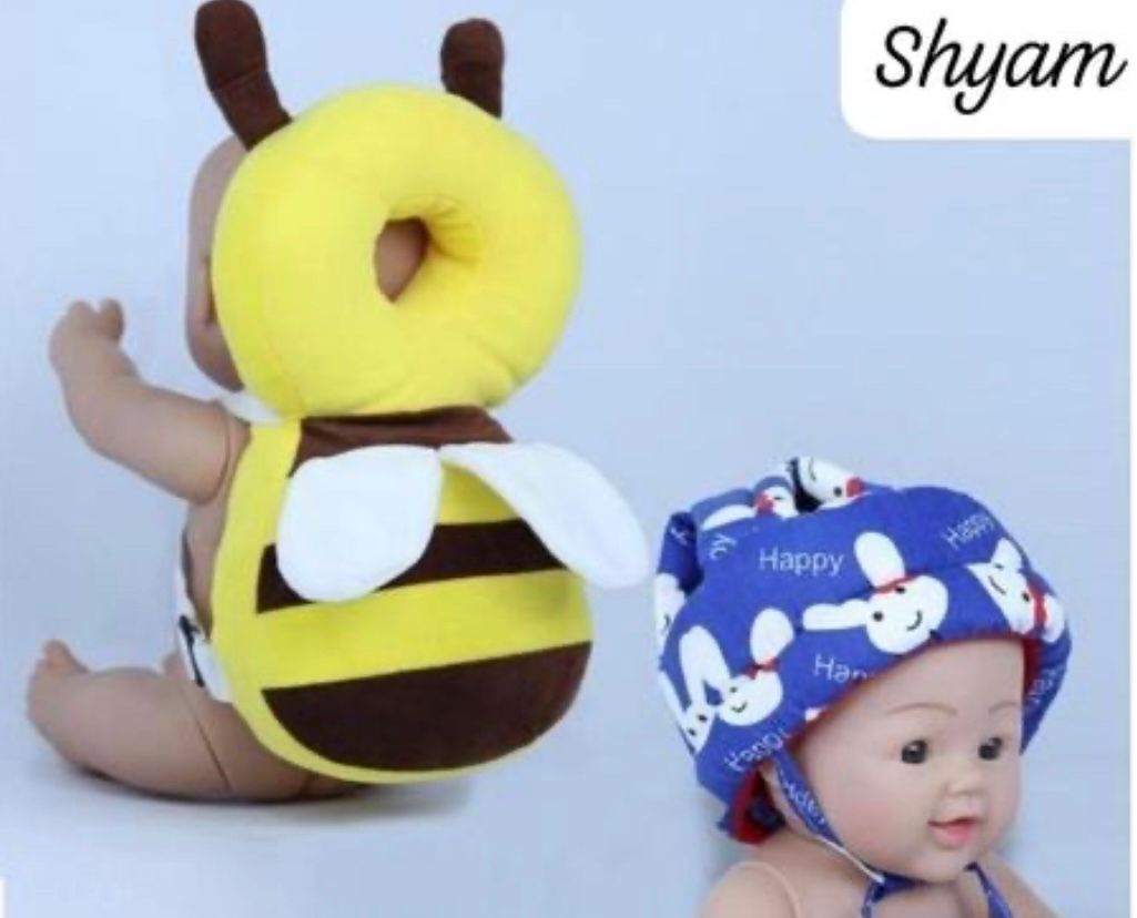 Head Protection Baby Safety Helmet – Soft Cotton Adjustable Head Protector (Yellow, Combo Pack)