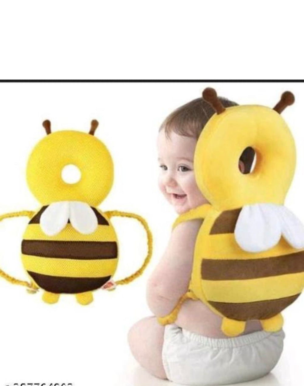 Head Protection Baby Safety Helmet – Soft Cotton Adjustable Head Protector (Yellow, Combo Pack)