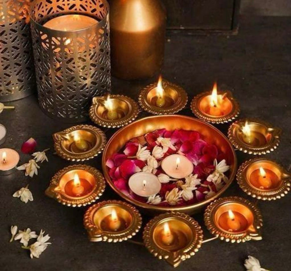 UZA Metals™ Handcrafted Diya Urli Bowl (Pack of 1)